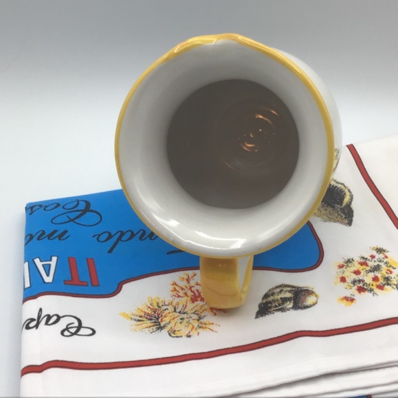 Italy Capri Water/Wine Jug With Lemons Design & Kitchen Towel w local fish - Picture 9 of 11